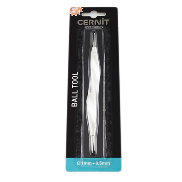 Ustensilă modelaj Cernit, cu bile metalice, 1mm, 0.5mm diametru