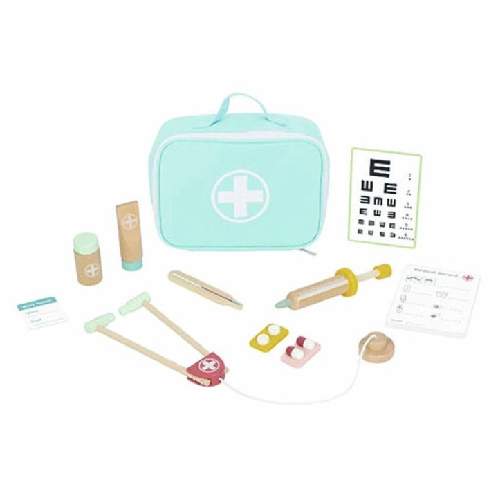 Trusă medicală din lemn, Mamido, 25x20x8cm, pentru copii 3+ ani