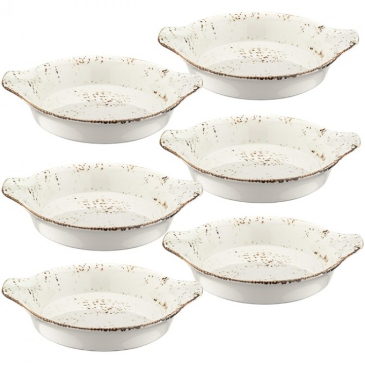 Set 6 boluri gratinare Bonna Grain 20cm portelan