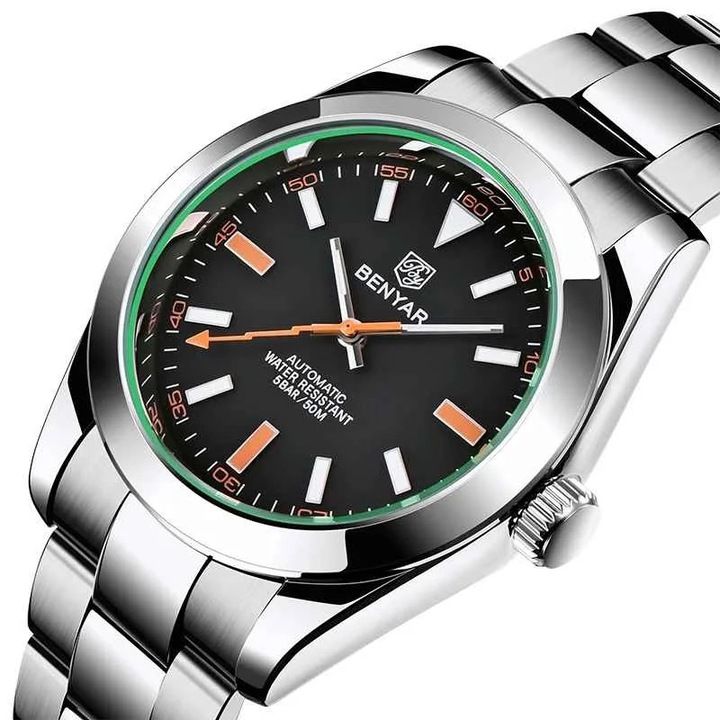 Мъжки часовник BENYAR BY-5176, автоматичен, механичен, турбийон, неръждаема стомана, водоустойчив 5Bar