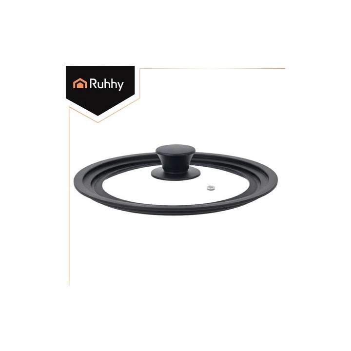 Capac universal din sticla si silicon, adaptabil pe 3 dimensiuni, 28/30/32 cm