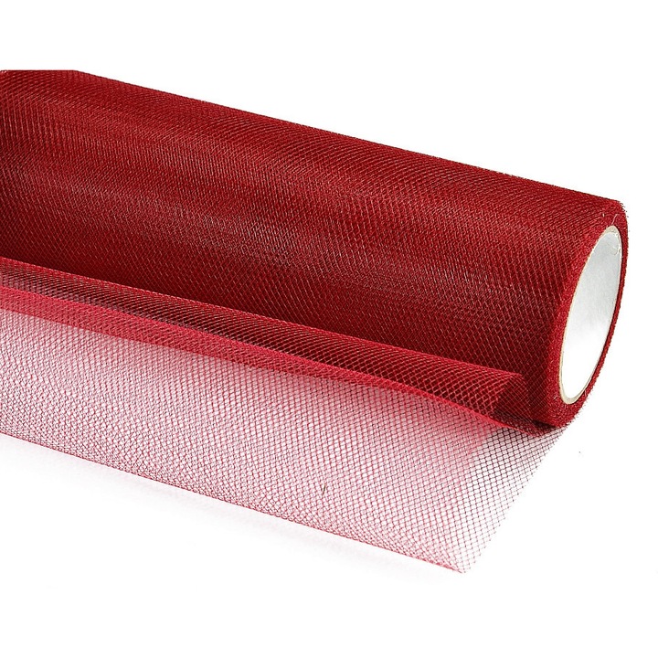 Декоративен тюл, Party deco, червен, 15см x 9м