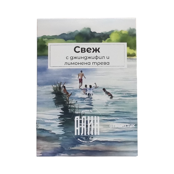 Свеж чай, АЛИН, Зелен чай, Джинджифил и лимонена трева, 20 филтърни пакетчета