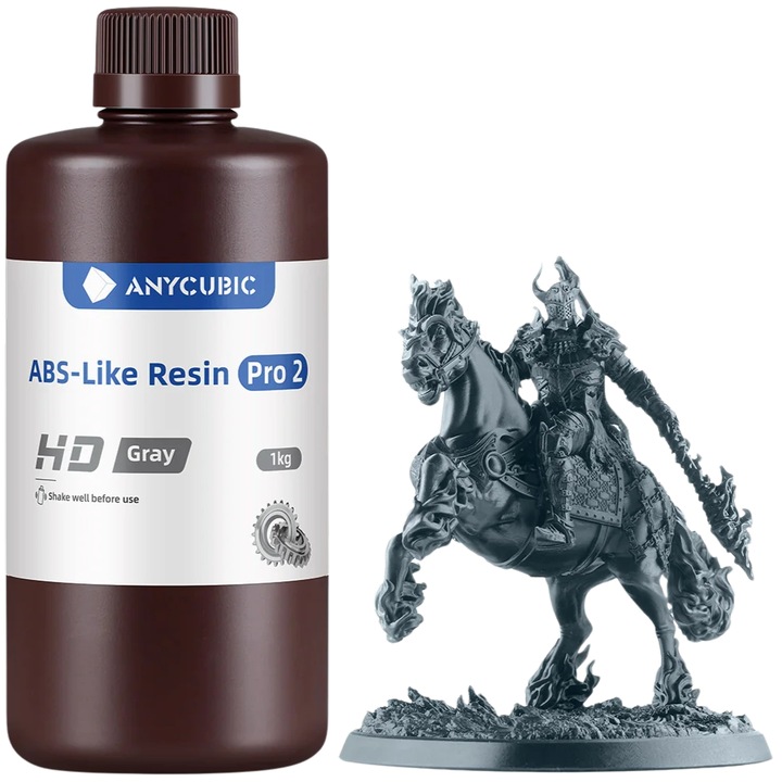 3D gyanta, Anycubic Abs-like Pro 2, 1kg, HD szürke, 3D nyomtatóhoz