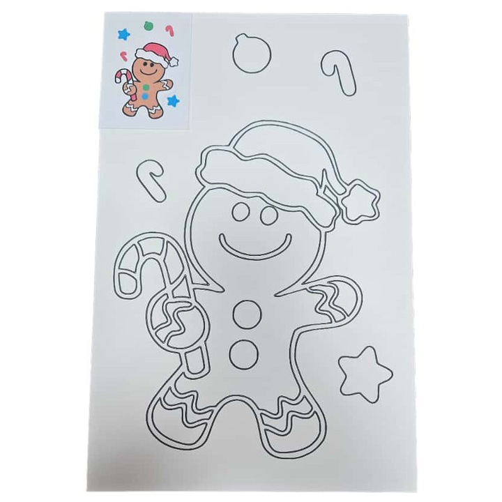 Desen cu nisip colorat - Turta dulce de Craciun