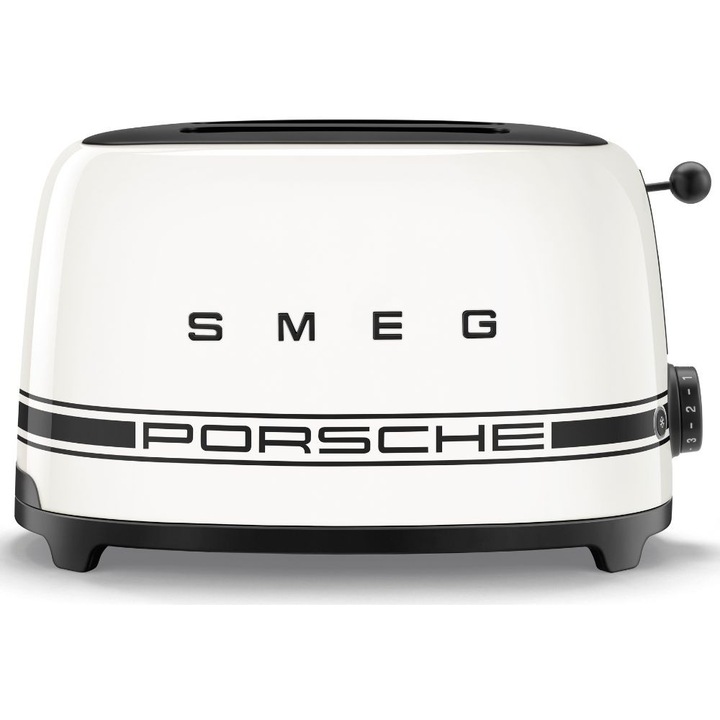 Тостер Smeg TSF01PCWEU Porsche Carrara White, 50's Style, 950 W, 2 филии, 6 нива на препичане, Бял