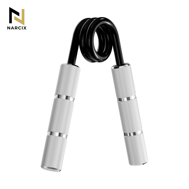 FLEXOR FITNESS 50KG, Rozsdamentes acél, Csúszásmentes fogantyúk, Fejleszti az alkar izomtömegét, Ideális sportolói edzésekhez, Szürke