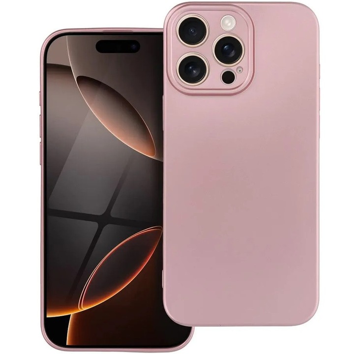 Husa metalica pentru iPhone 15 Pro, Roz
