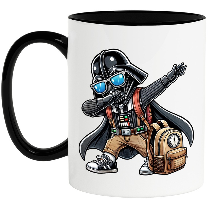 Cana Cu Star Wars – Salturi Curajoase Printre Stele Pixelate – Aventura, Copii si Magie, Ceramica, 330ML, Cu Maner si Interior Negru