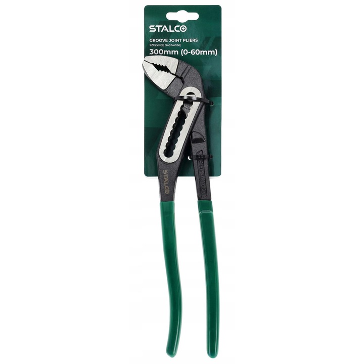 Stalco állítható csőfogó 300mm, 0-60mm nyitás, CrV acél, ergonomikus markolat