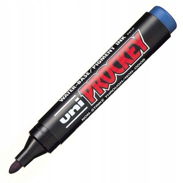 Uni prockey marker pen medium bullet tip pm-122 - blue