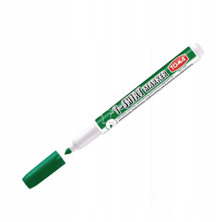 Маркер за тениски Toma, зелен, 2мм, устойчив на пране