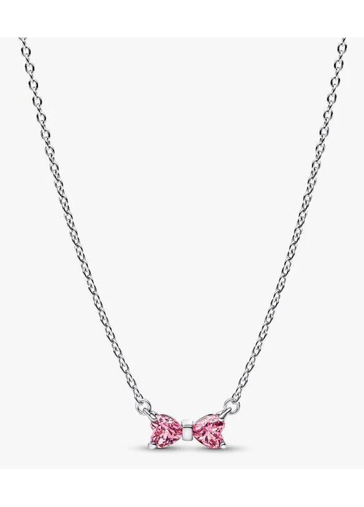 Colier Pandora cu pandantiv tip funda Roz zirconiu - 45cm