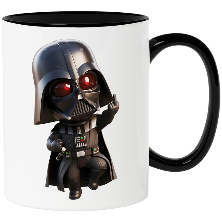 Cana Cu Star Wars – Fluturi Veseli Pixel Curajosi Pixel Vesel – Aventura, Copii si Magie, Ceramica, 330ML, Cu Maner si Interior Negru