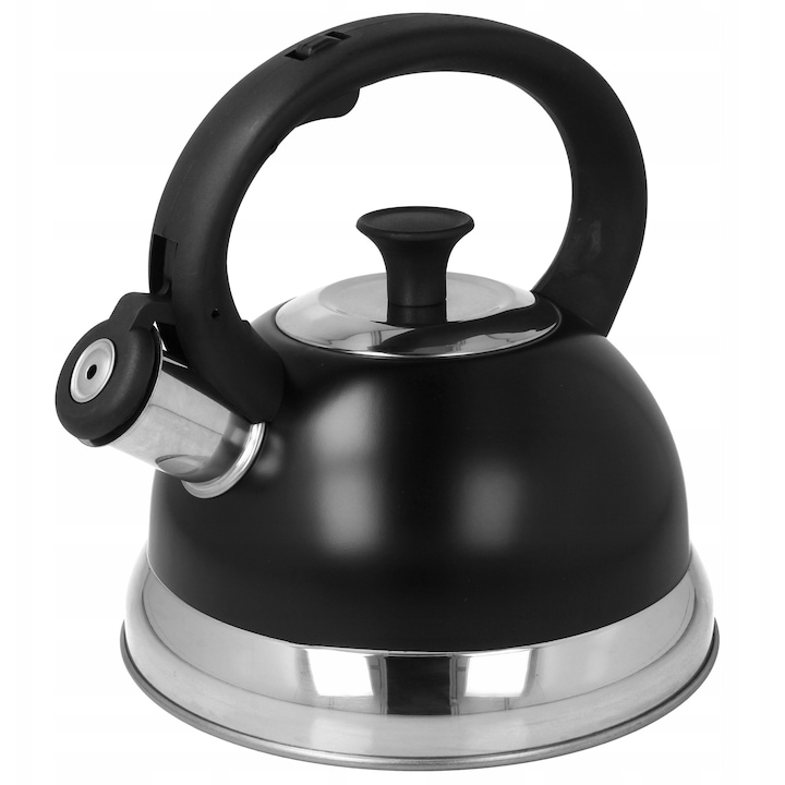 Ceainic turistic Brunbeste, inox, capacitate 1.8L, fluier, satin