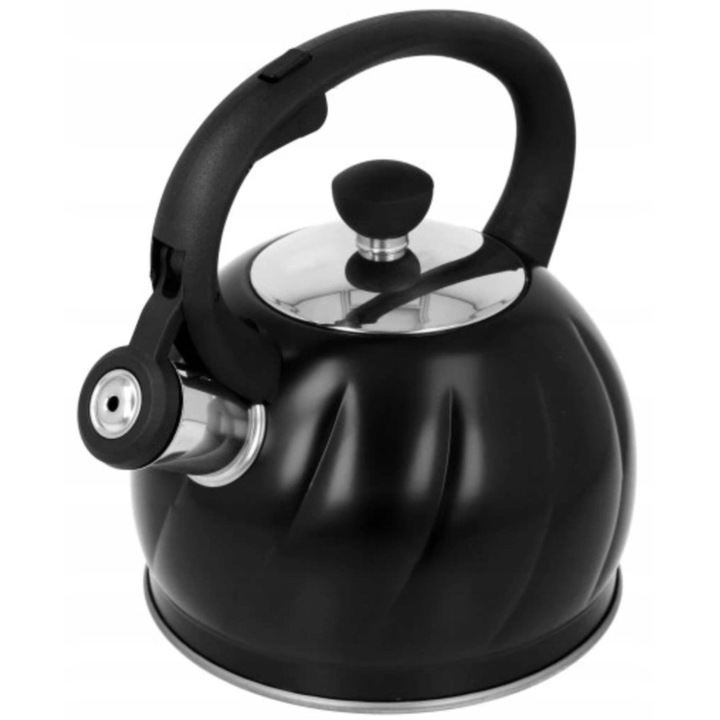 Brunbeste teakanna, 1.8L, rozsdamentes acél, fekete, síppal