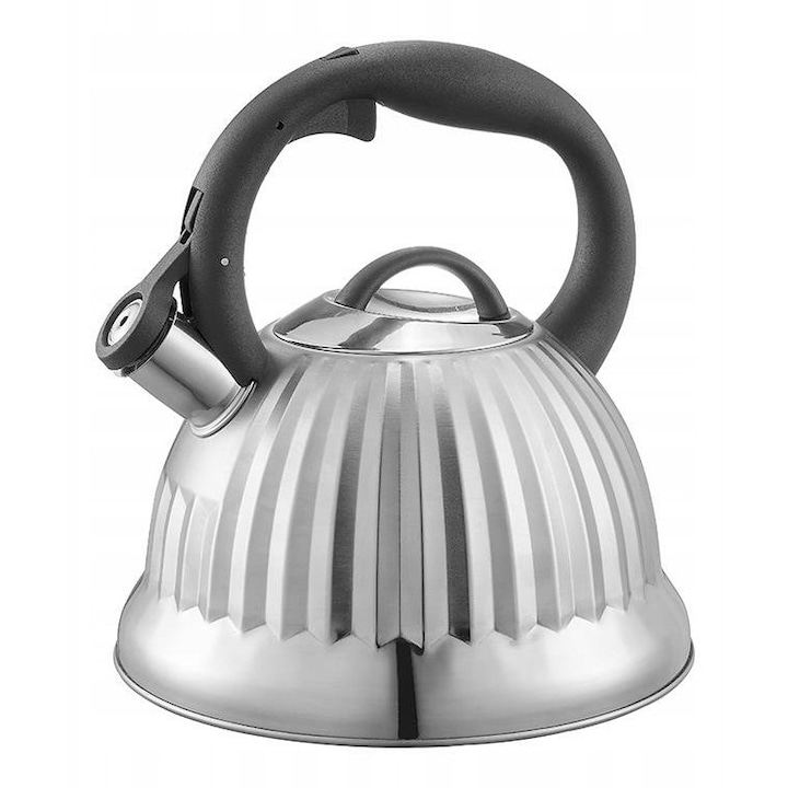 Ceainic electric Ambition Flavio 2L, negru mat, design lemn, inox