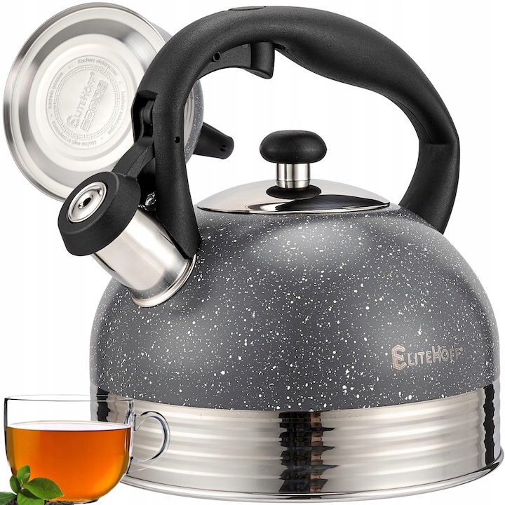 Ceainic emaliat Altom Design Balbina, 2.5L, gri, design patinat