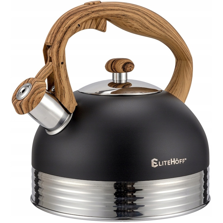 Fierbator auto 1000ml, 24V, din otel inoxidabil, cu maner ergonomic, negru si alb