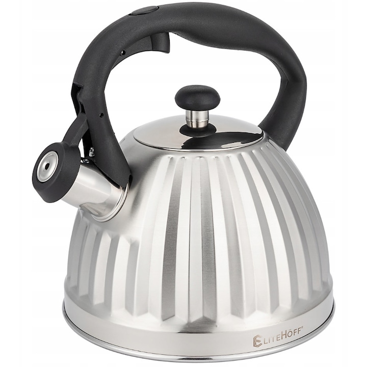 Ceainic Traditional Inox 2.5L cu Fluier, Ergonomic, pentru Plite Inductie