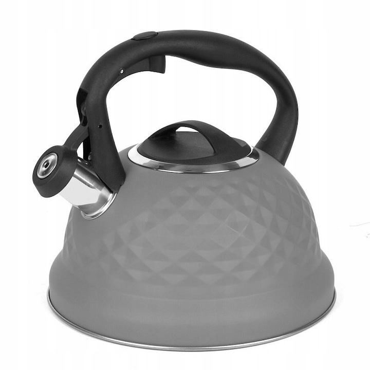 Ceainic Retro 2.5L Alb Otel Inoxidabil - Gaz & Inductie, Cutu