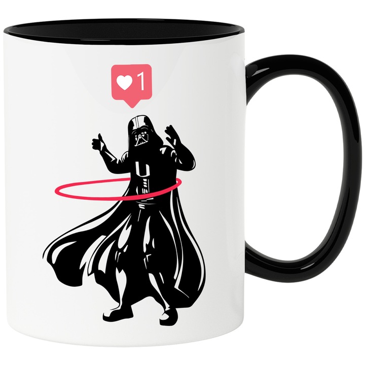 Cana Cu Star Wars – Inima Aventurii Vesela Curajoasa – Prietenie, Emotie si Aventura, Ceramica, 330ML, Cu Maner si Interior Negru