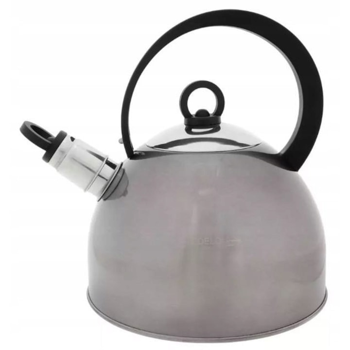Ceainic Odelo din otel inoxidabil, 2L, gri, cu fluier