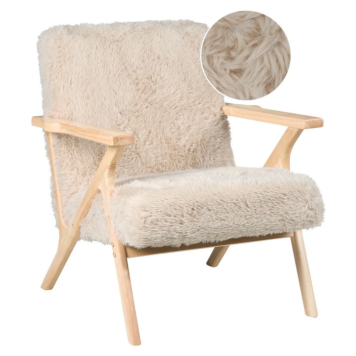 Fotoliu Kisa Blana artificiala Bej deschis