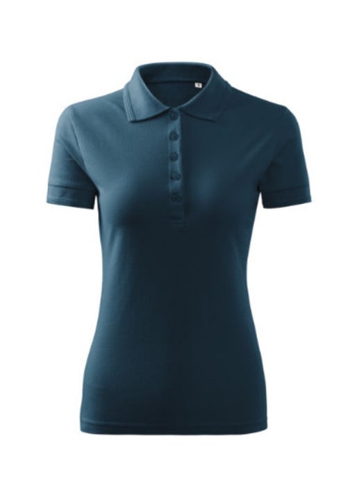 Tricou Dama, Geravian, Polo, S, albastru marin, cambrat, bumbac, calitativ