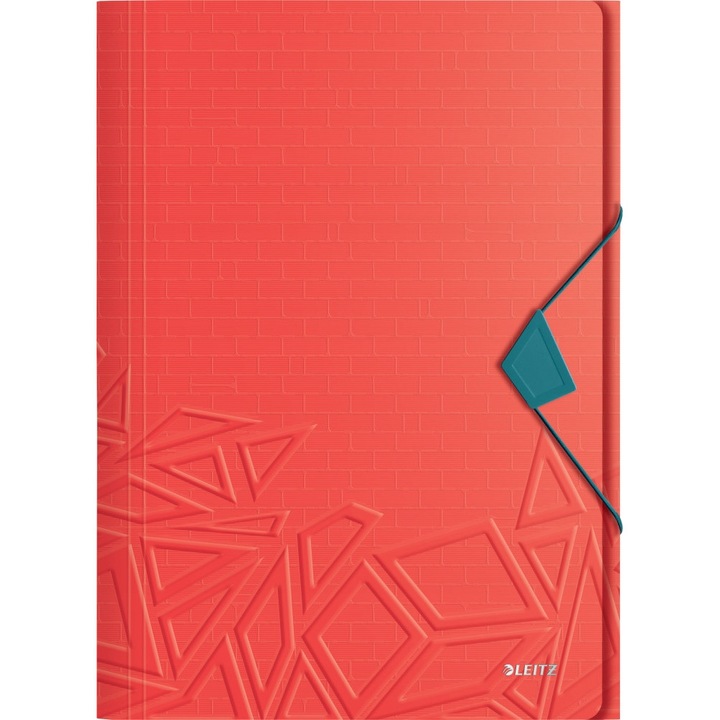 Leitz Urban Chic A4 mappa, 15mm, piros, gumis, 150 lap kapacitás