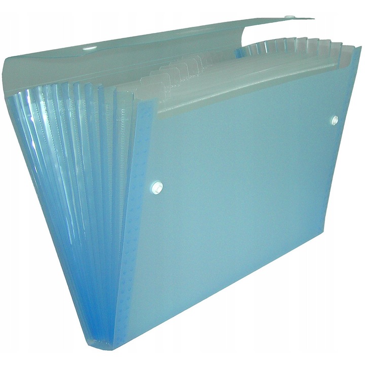 Pentel Harmonika irattartó, 13 rekeszes, átlátszó kék, A4, vízálló