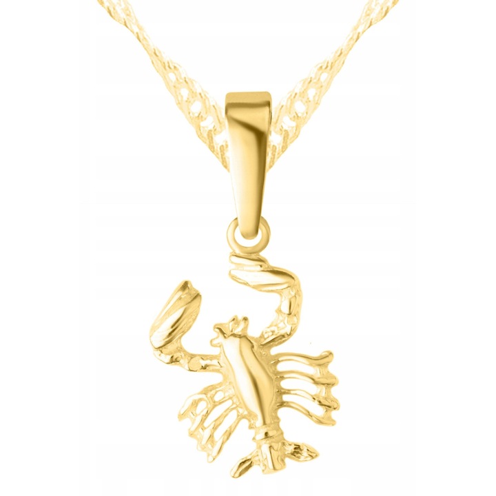 Colier, Larezo, Auriu, Fabricat Din Argint De 925, Crab Homar, Ideal Pentru Cadou, Ambalaj Elegant Inclus. Calitate Superioara