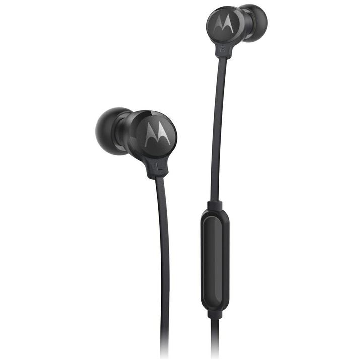 Casti audio cu microfon Motorola Earbuds 3-S, In-ear, Control pe fir, Jack de 3.5 mm, Lungime cablu 1.2m, Negru