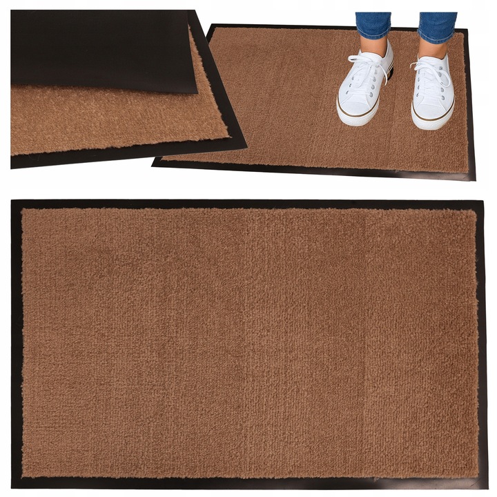 Covor intrare antiderapant Allvo, polipropilena, 40x60cm, spate cauciuc nitrilic, grosime 5mm
