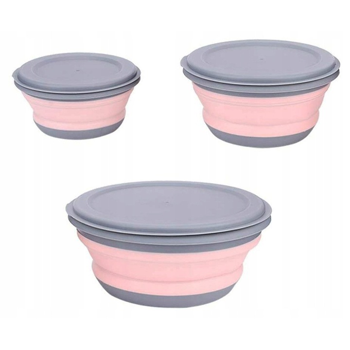 Set 3 boluri, Rossner, Silicon, Roz/Gri