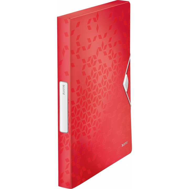 Dosar Leitz Wow A4, 30mm, rosu, cu elastic, polipropilena