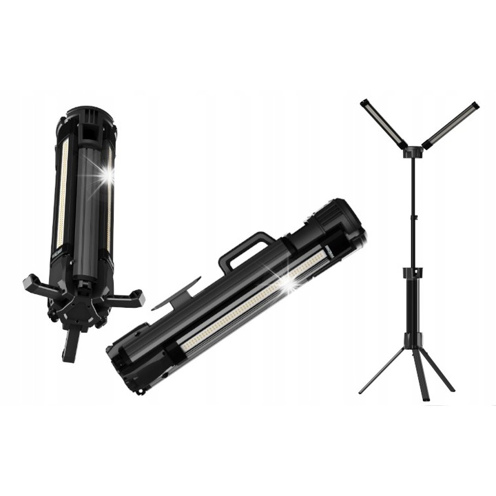 Állólámpa 10000 Lm, 4000 mAh, 220cm, komplett szett, Kraf&Dele
