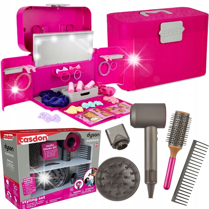 Set de stilizare par pentru copii, Roz, 3 ani+