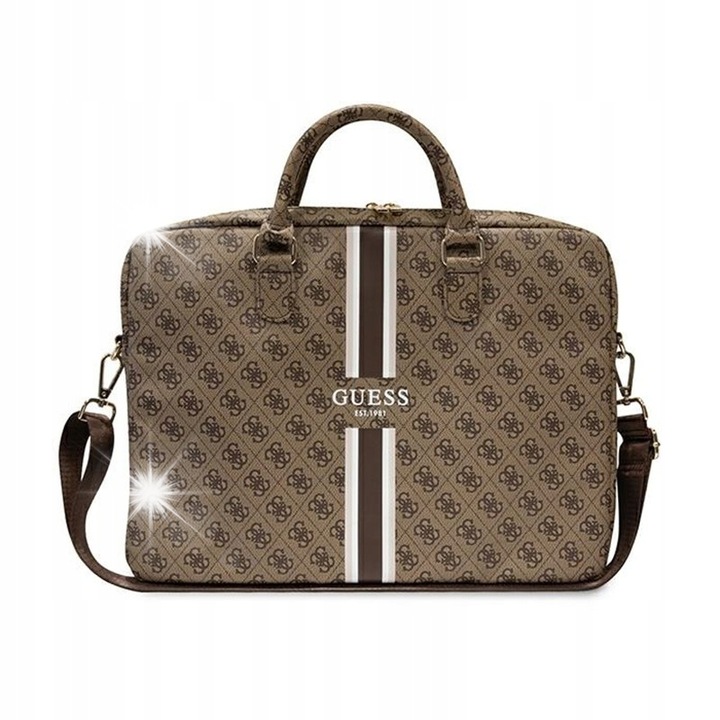 Geanta laptop Guess 4G, 16", saffiano, 390x295x50mm