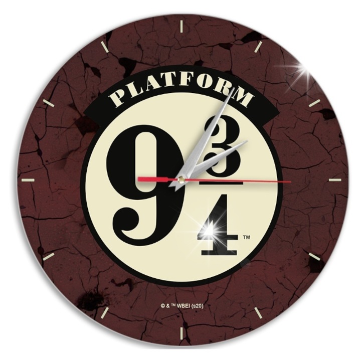 Ceas decorativ Harry Potter, design unic, mecanism silentios, 30,5x30,5x3,6cm