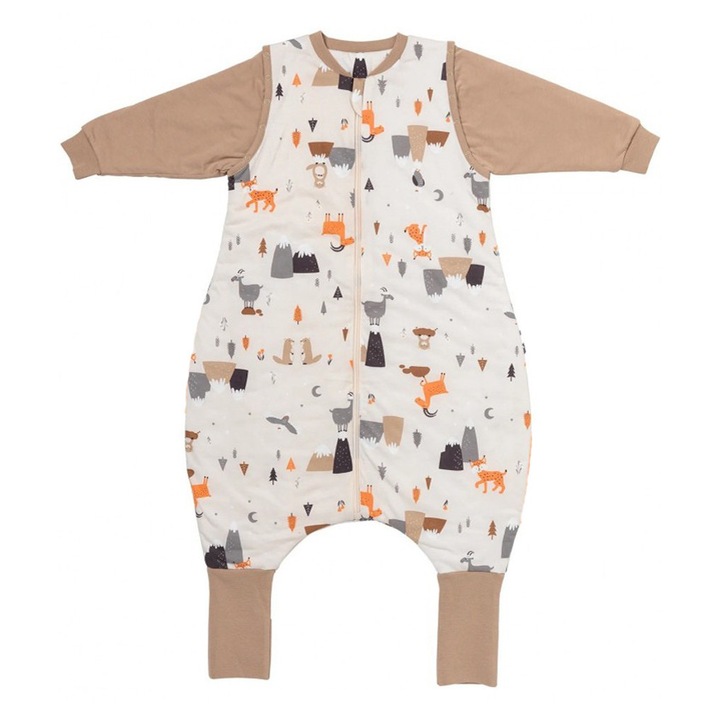 Sac de dormit cu picioruse si maneca lunga detasabila Mountain Animals 110 cm + manseta 1.0 Tog