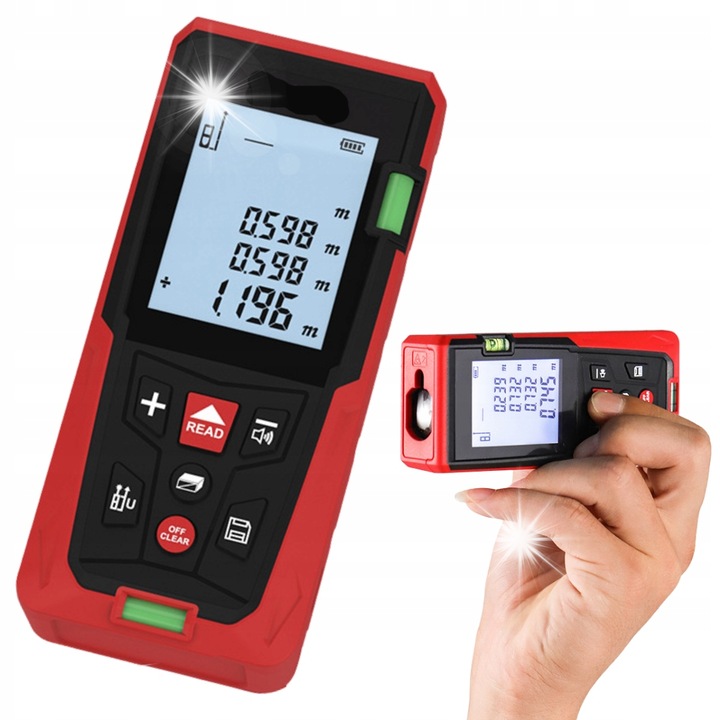 Masurator laser ATuMan LS3, 80m, ecran HD 2,0", IP54, 11,2x5x2,5cm