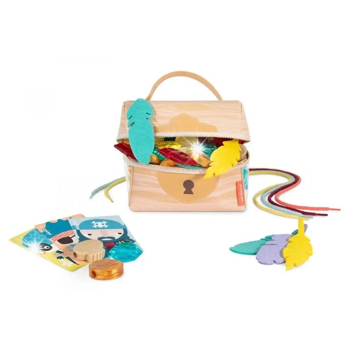 Jucariee'Skarb Pirata' Miniland, set cu 32 accesorii, culori diverse, pentru 3-6 ani