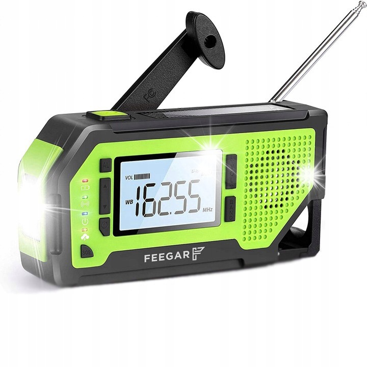 Аварийно радио Feegar OZE PRO, 20 часа автономност, многократно захранване, фенерче, 159x47x81mm