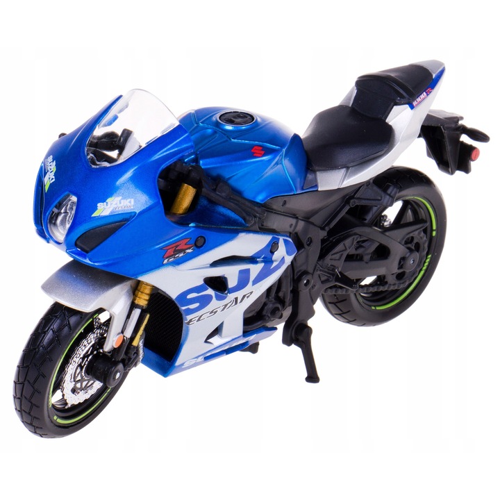 Játékautó Suzuki GSX-R1000 R 2021, Bburago, 1:18, fém-műanyag, 11,5x4,5x6,5cm