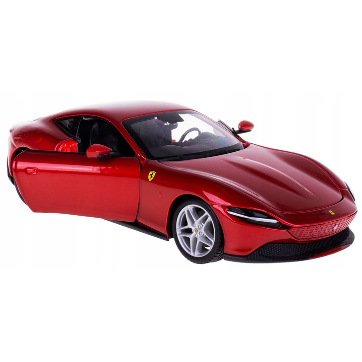 Ferrari Roma Bburago 1:24 modell játékautó, fém, piros, 19.5x8.8x5cm