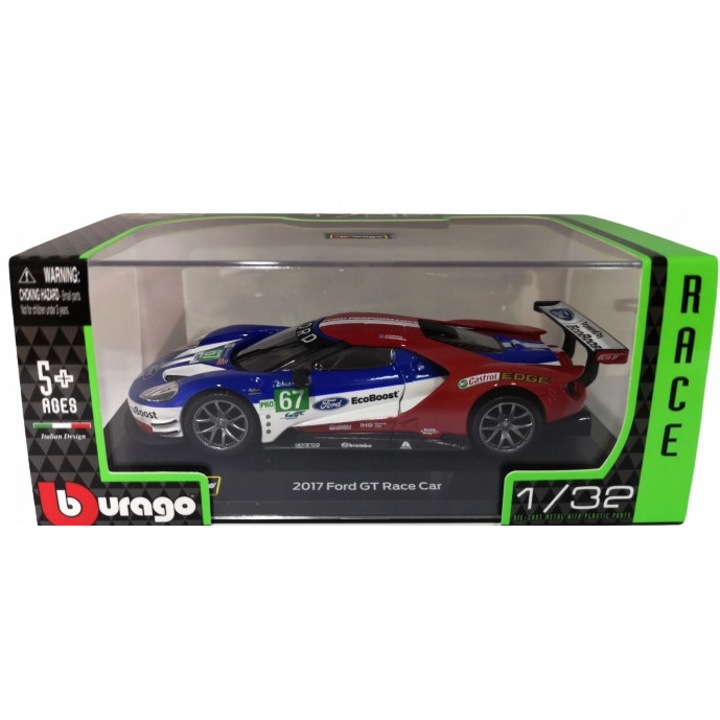 Masinuta de colectie, Bburago, Ford GT 2017 Le Mans, 1:32, metal, 16, 5x9x7cm