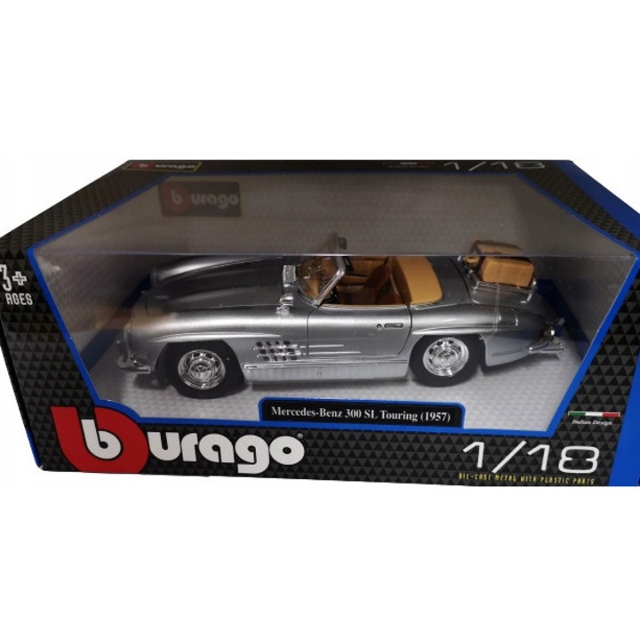 Masina de jucarie, Bburago, Mercedes-Benz 300 SL Touring, metalic, dimensiuni 30x17.5x12cm