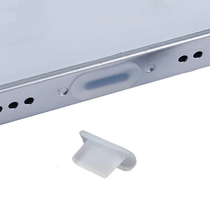 Dust Plug Lightning, Protectie Port Incarcare, Anti-Praf, Anti-Umiditate, Previne Deteriorarea, Compatibil cu Majoritatea Telefoanelor, Instalare Rapida, Design Discret, Durabil si Reutilizabil, 1 Buc, Alb