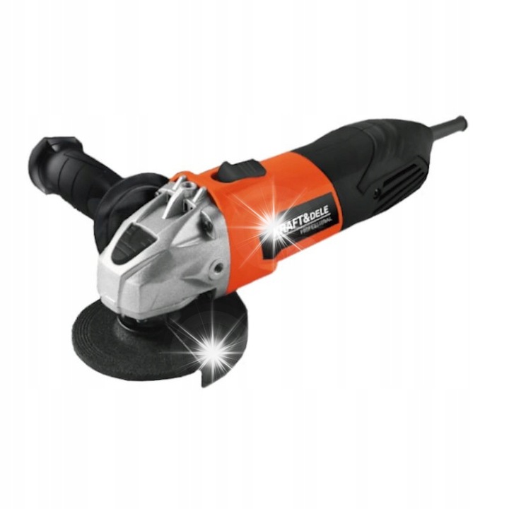 Ъглошлайф Kraft&Dele 125mm 1600W, 11000rpm, с допълнителна дръжка, пълен комплект